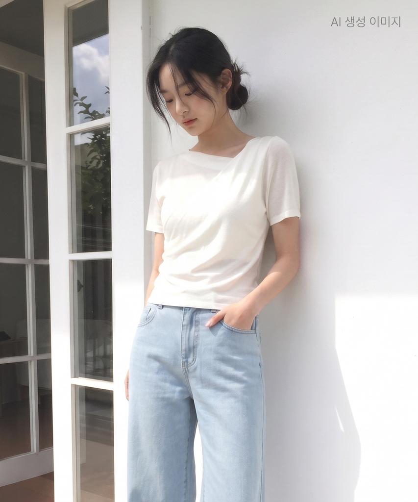 ROEM Wrap Shirred Short Sleeve Pullover Rmkag26Rt1