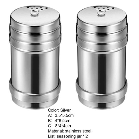 2 Stück Pfefferstreuer Spiegelpolieren Rostfreier Edelstahl Gewürzgewürzspender Shaker für Zuhause