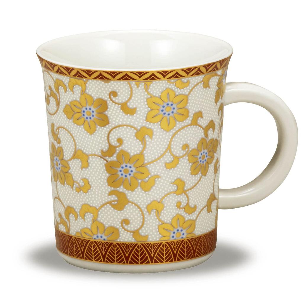 Stylish Kutani Ware Pair of Mugs, Combi Tessen Design, Perfect for 60th Birthdays, Weddings, or As a Gift