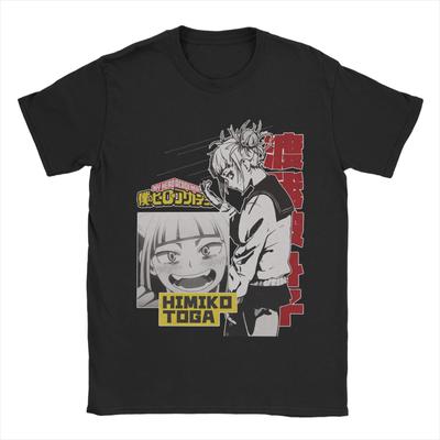 Vintage Himiko Toga My Hero Academia T-Shirts Men Crewneck Cotton T Shirt Short Sleeve Tee Shirt Plus Size Clothing