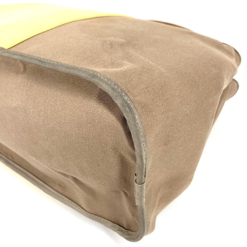 HERMES Bicolor Kabak Elan PM Shoulder Bag Tote Bag Leather/Canvas Beige/yellow