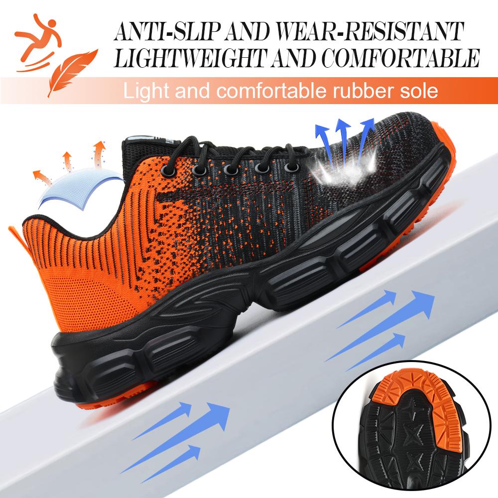 Lightweight Safety Shoes Men 6 Colour Work Sneakers For Men Women Steel Toe Shoes Puncture-Proof Protection Shoes Security Boots