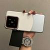 Luxury Double Color Plain Leather Matte Phone Case for Xiaomi 15 14 13 Pro Metal Lens Protection Splice Hybrid Shockproof Cover
