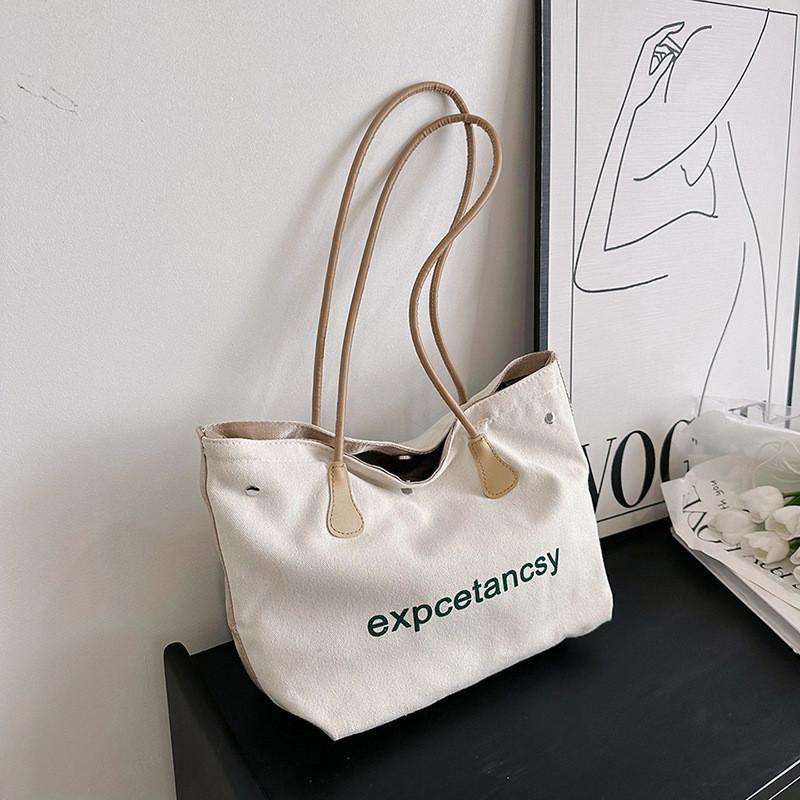 Trendy Large Capacity Canvas Tote Bag For Women Fashionable Crossbody Handbag