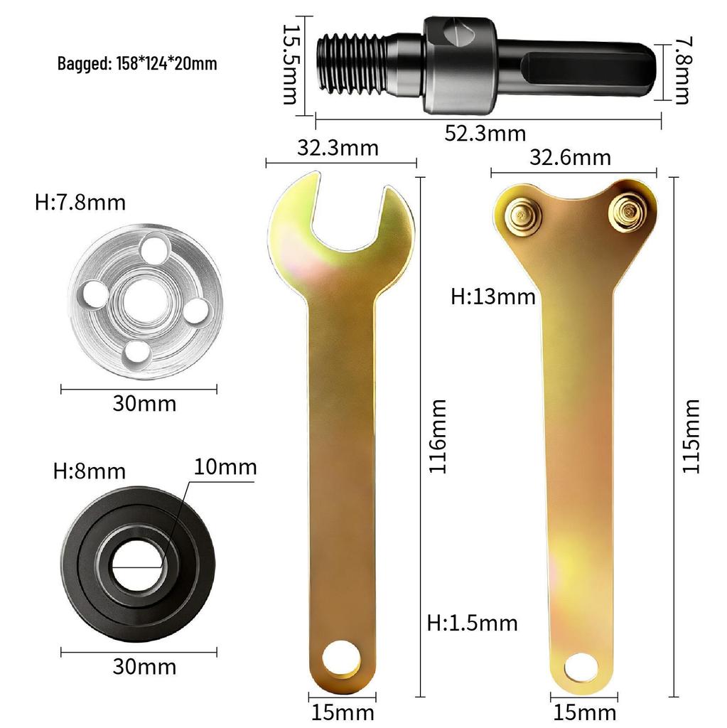 Universal Hole Saw Adapter: M10 to M14 to 5/8-11 Thread for Angle Grinder