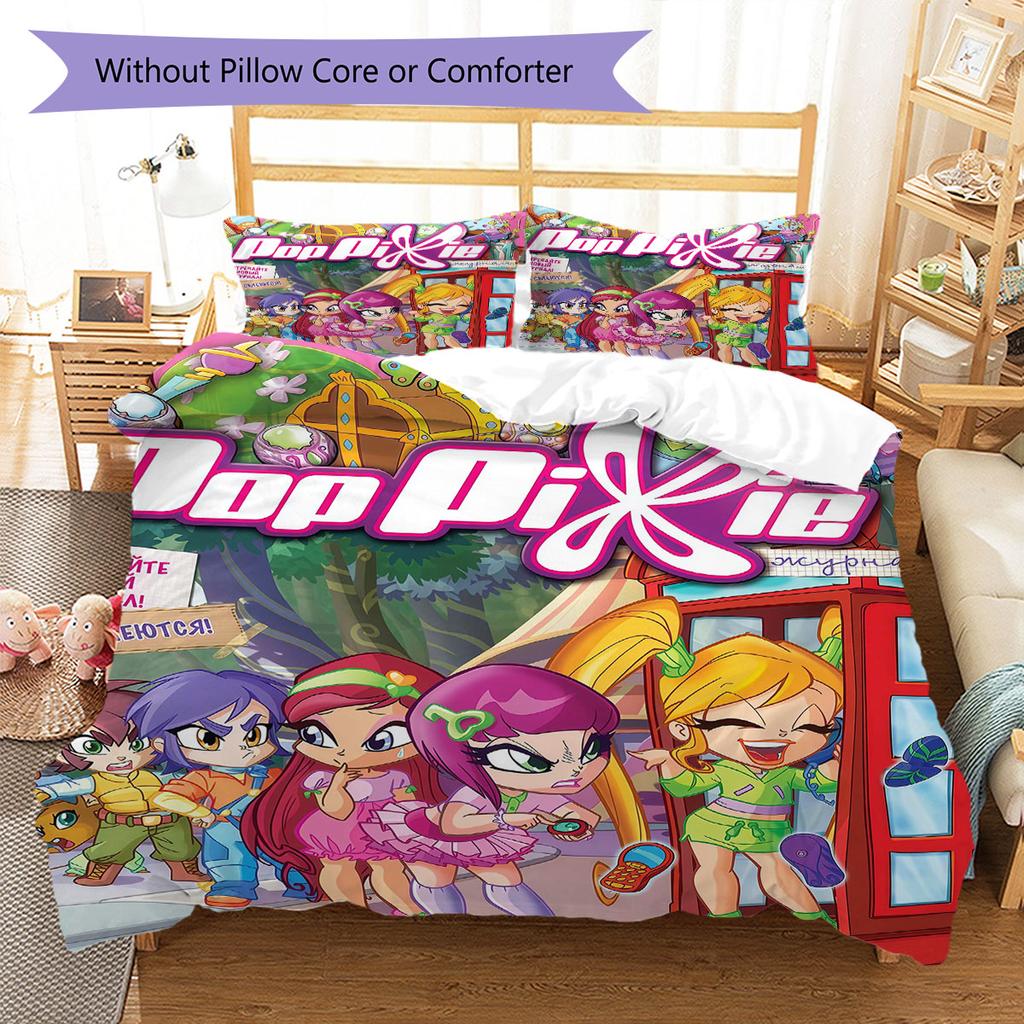 PopPixie poster Bedding Quilt Set Quilt Cover Pillowcase Home Decoration Birthday Gift (1 * duvet cover + 2 * pillowcase, without core)