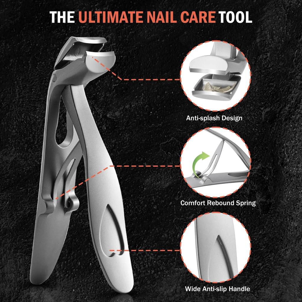 Curved Nail Clippers Ergonomic Thick Nail Clippers Splash-Proof Nails