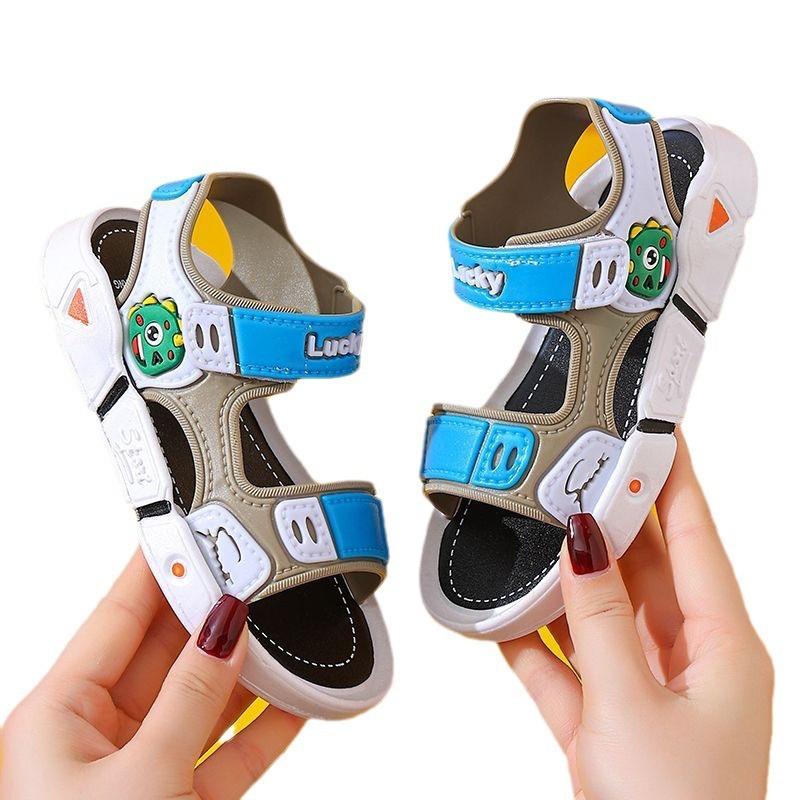 

Новые детские тапочки летние детские домашние нескользящие мягкие тапочки с рисунком из мультфильмов детские тапочки пляжная обувь 31 серый