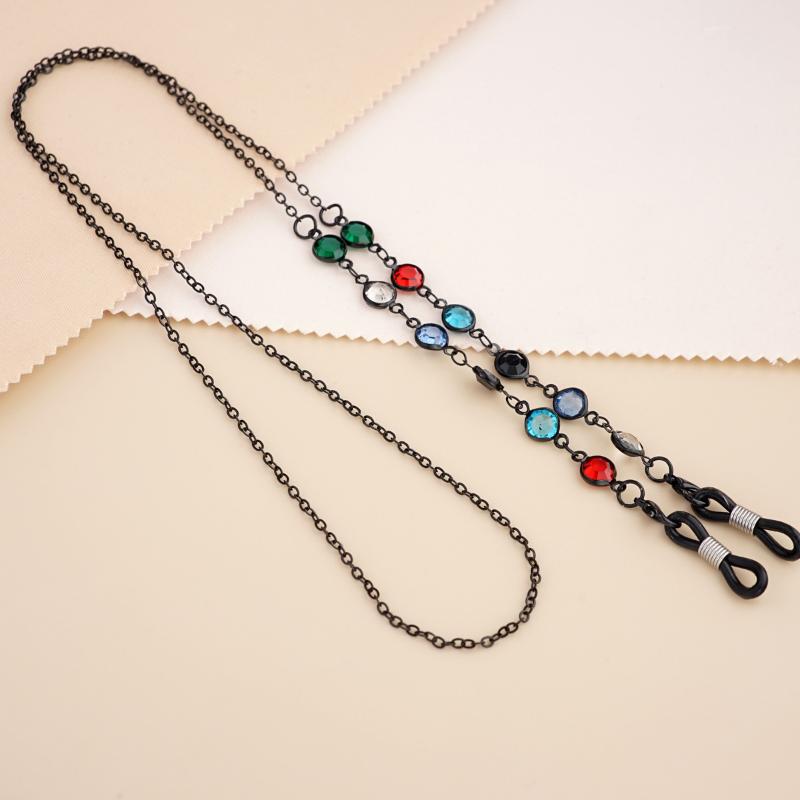 String Crystal Hanging Chain Metal Chain Colorful Rhinestone Sunglasses Chains Metal Glasses Chain Spectacle Cord Mask Chain