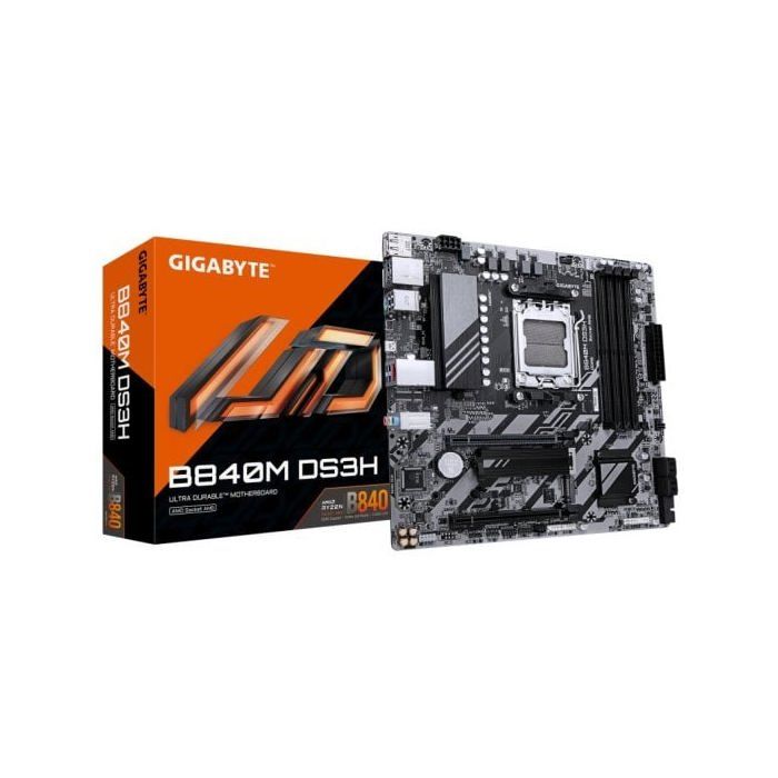 Placa Base GIGABYTE B840 AM5 Micro ATX DDR5 M.2 2.5GbE HDMI DisplayPort RAID