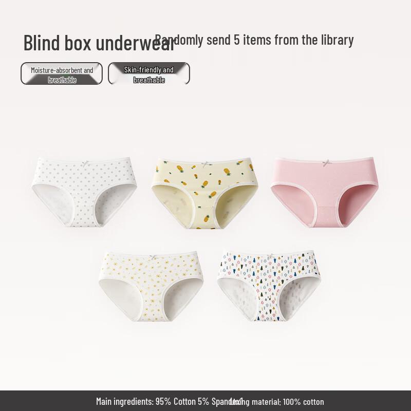 Fenteng Women s Pure Cotton Mid-Waist Briefs 5-Pack EU 40