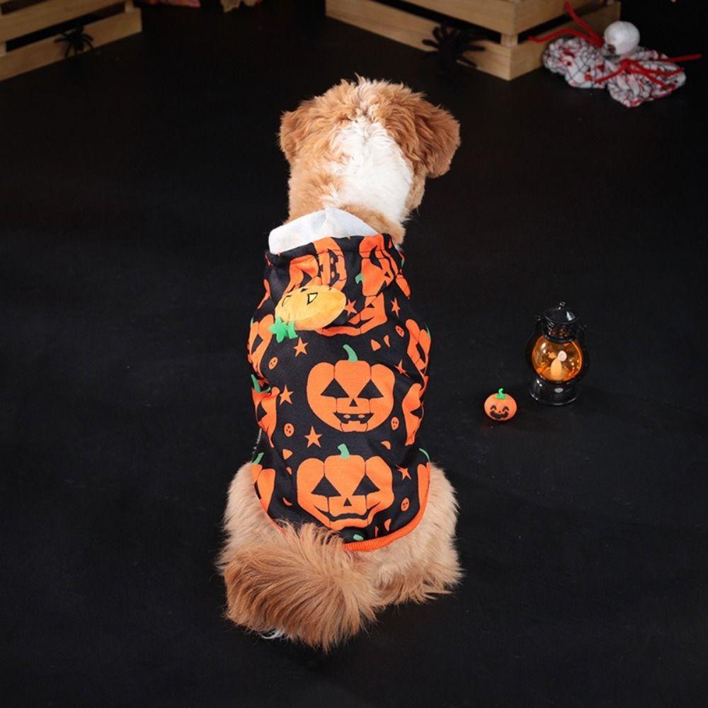 Fashion Cute Halloween Pet Clothes Cool Costume Cosplay Pet Clothing Soft Comfort Dog Cat Pumpkin Hoodie