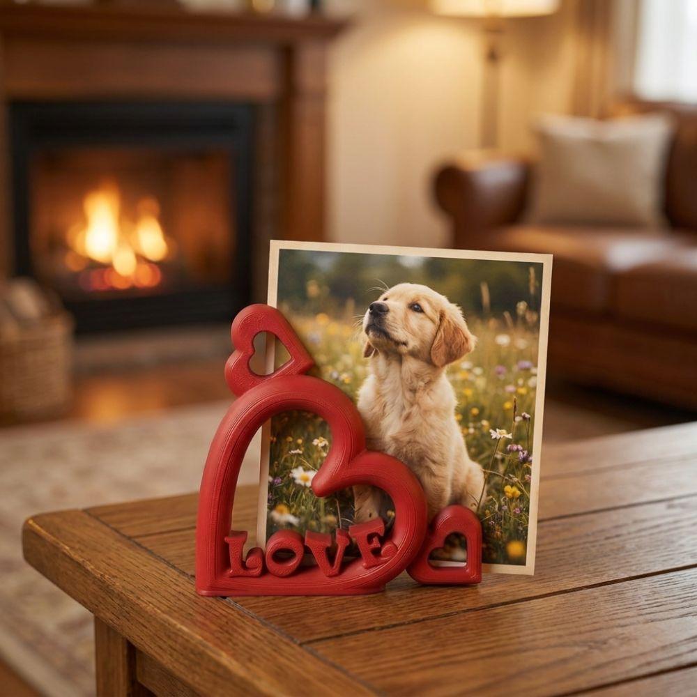 Plastic Business Card Stand LOVE Letter Design Mini Picture Frame Desktop Ornament Bedroom Decor