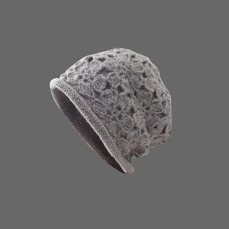 Häkelblumen-Damenmütze Gestrickte Damenmütze Multifunktionale Tragbare Kopfdekorationen für Drinnen, Draußen, Reisen, Camping