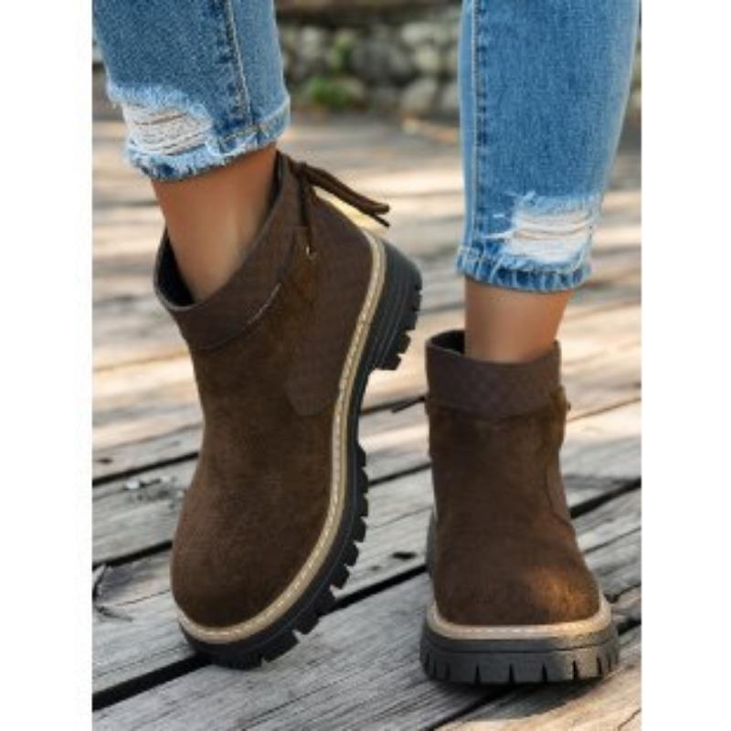 

Women s Fashion Hundred Soft Elastic Comfortable Ankle Boots Shock Absorbing Anti-slip Casual Sports Lace-up Martin Boots 43