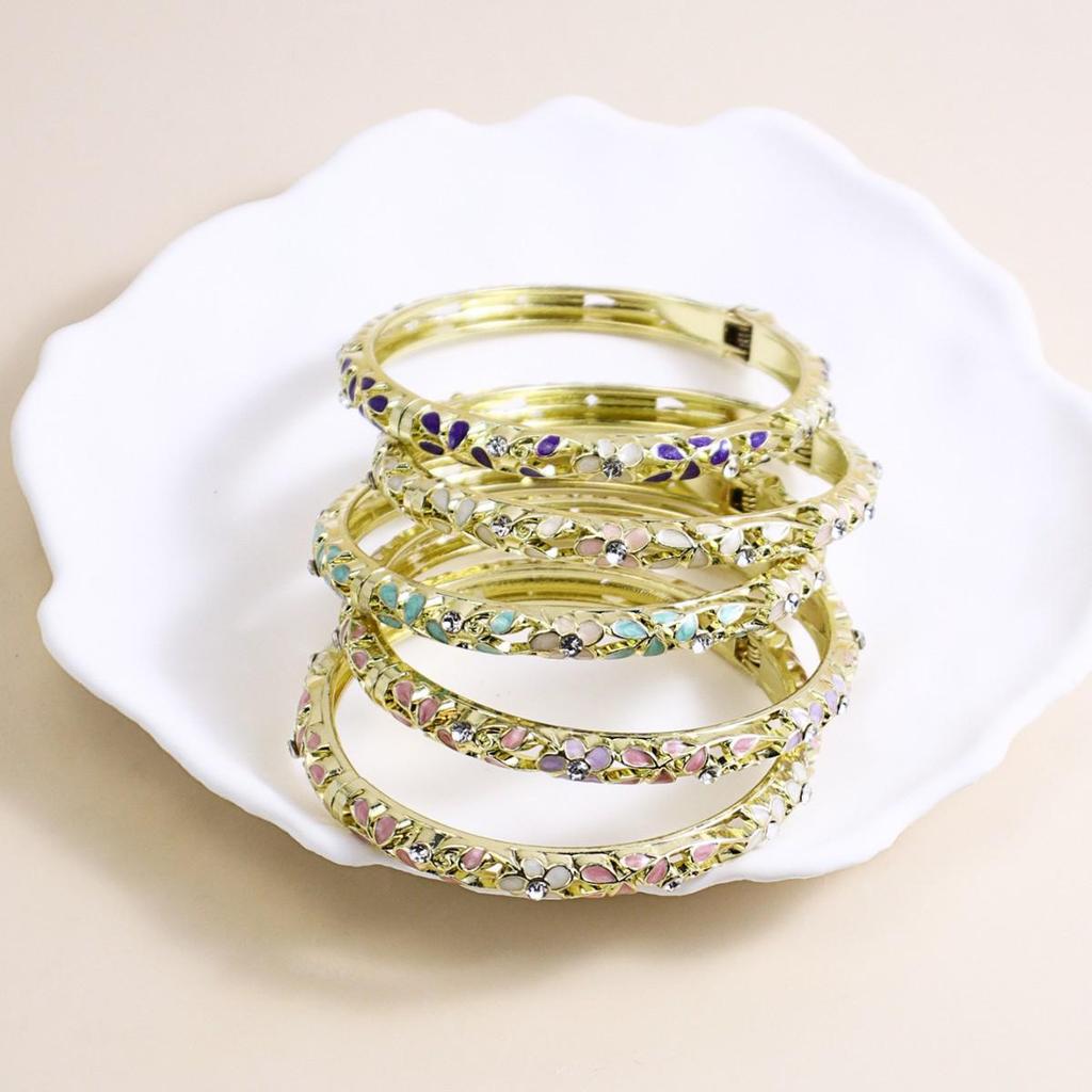 Elegant Retro Cloisonné Bracelet: Palace Style with Drip Oil Finish