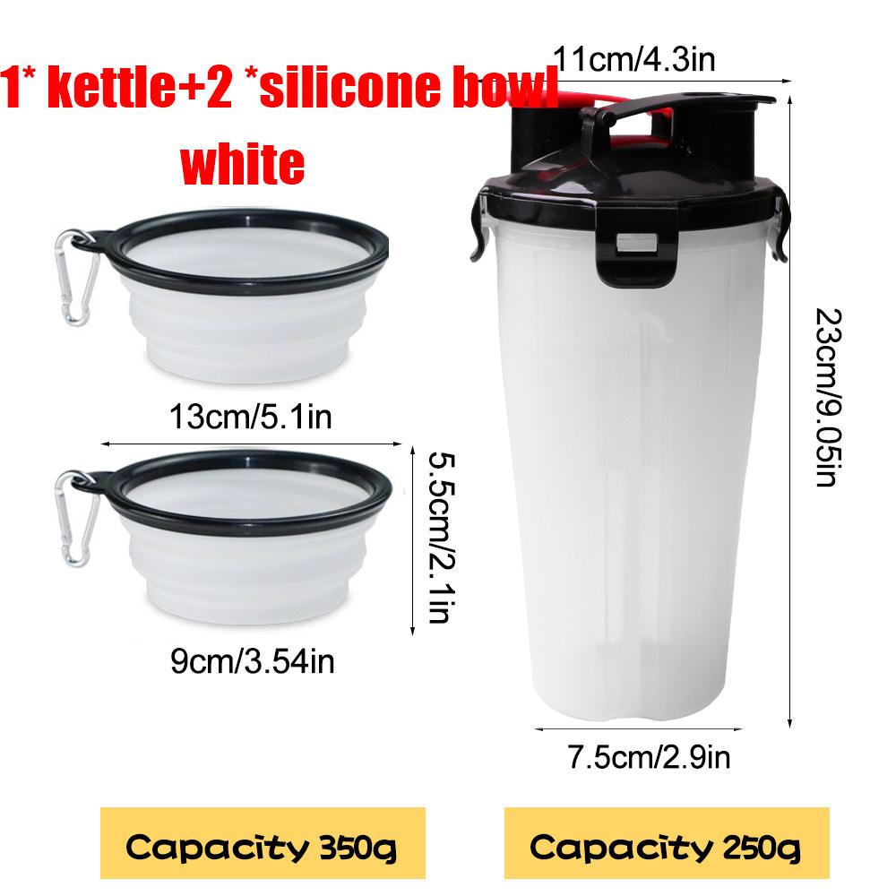 Portable 2 In 1 Pet Food Water Food Container with Folding Silicone Pet Bowls Outdoor Travel Dog Feeder Cup Pets Supplies