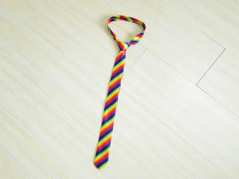 [F NODE] Necktie, Diagonal Stripe, Rainbow, Party, LGBT, 5cm wide
