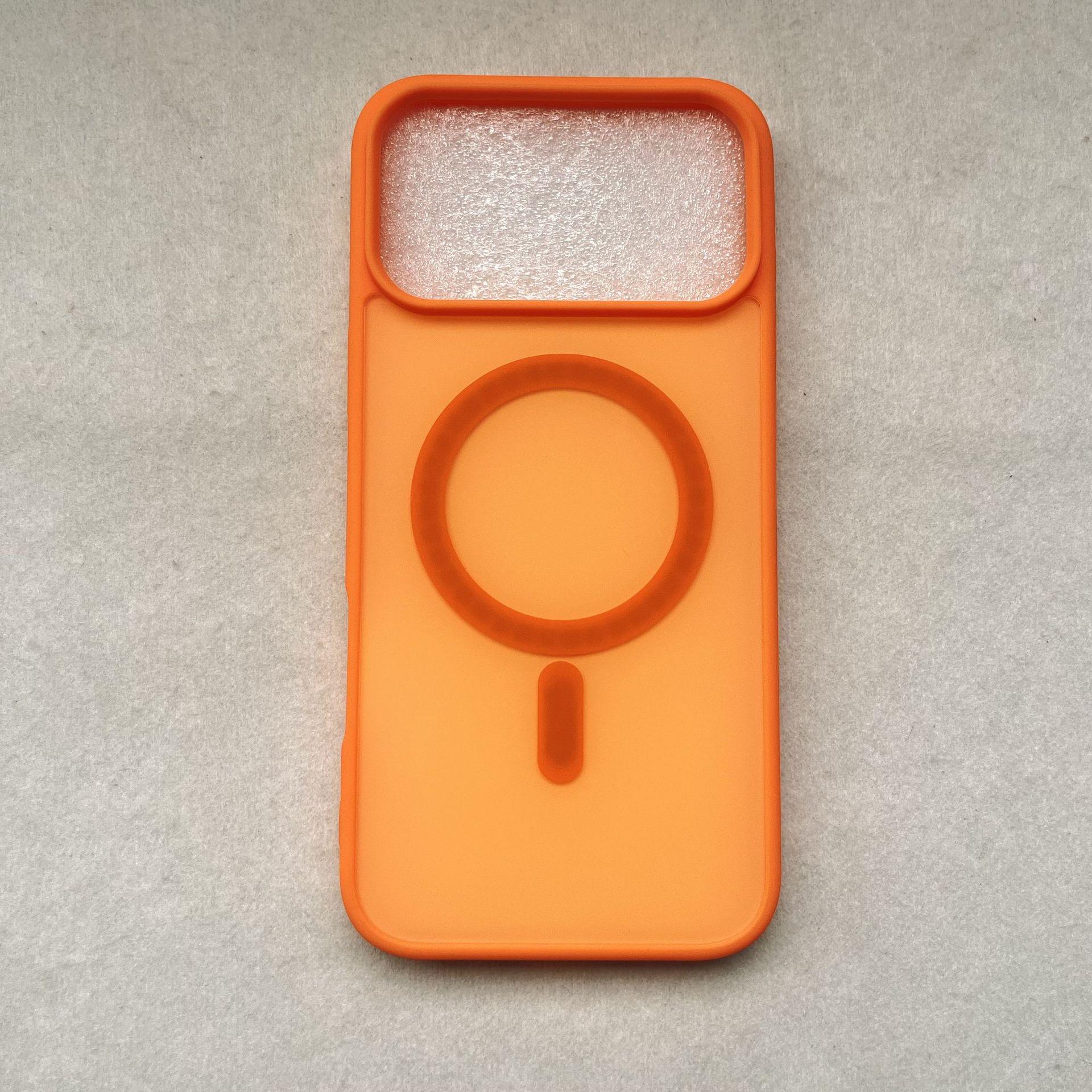 

Magnetic Color-Blocking Skin-Feel Case for 17Pro Max iPhone 16 Series, Acrylic Finish 13 Pro Max