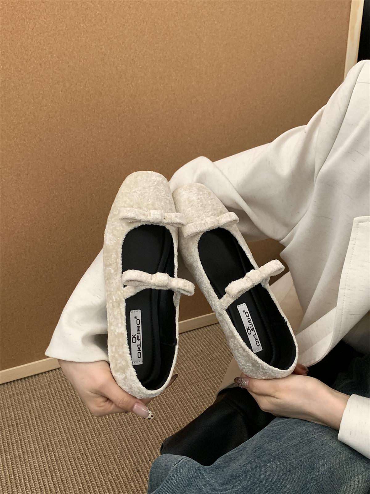 

Мода Мода Замшевые Женские Лоферы, Украшенные Узлом-Бабочкой, Легкие Удобные Туфли Мэри Джейн для Женщин, Элегантные Балетки на Осень 35