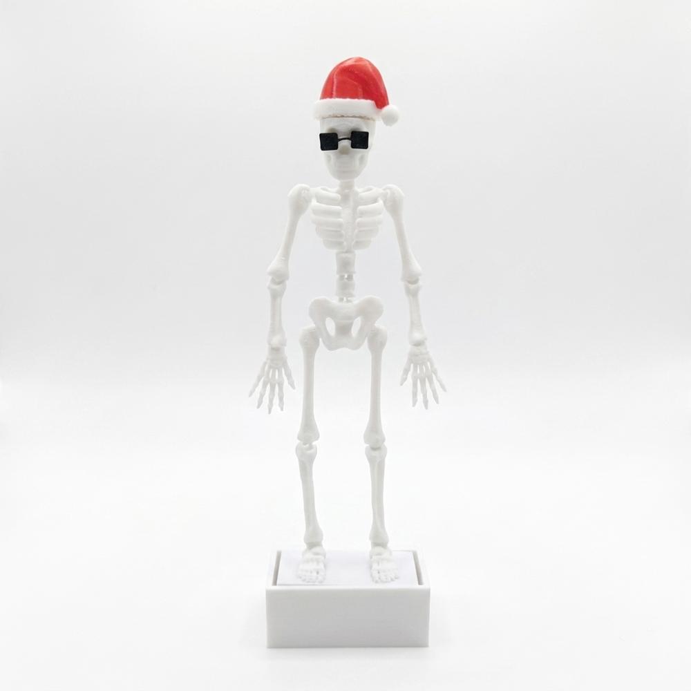 3D Printed Christmas Dancing Skeleton Aquarium Bubbler Wear Hat Sunglasses Air Driven Dynamic Skeleton Bubbler Gothic Plastic