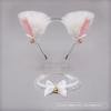 Handmade Lace Bow Choker With Bell Pendant Animal Ear Headband Set Lolita Style