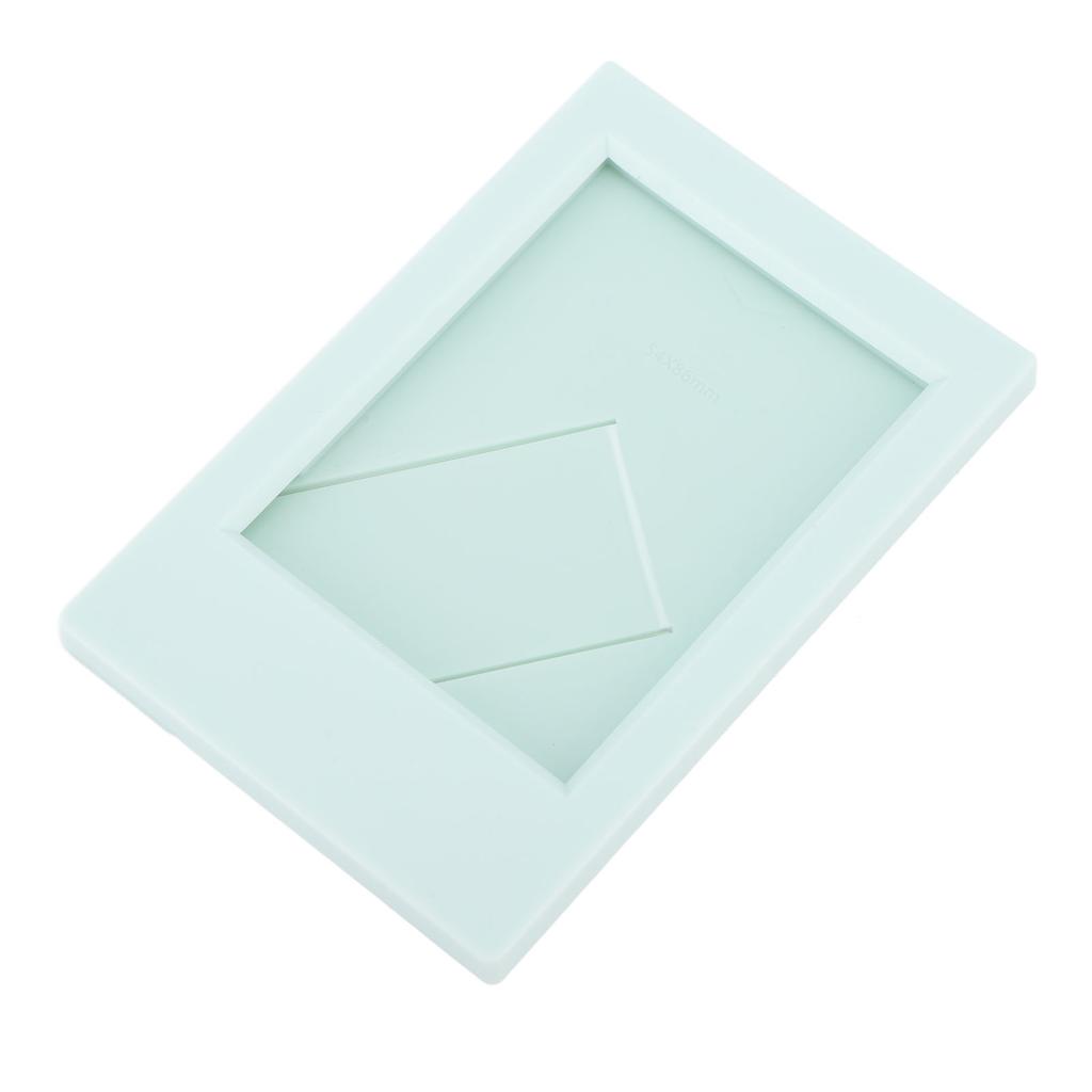 3 Zoll Mini Fotorahmen Stehender Bilderrahmen Multifunktionaler Plastikkarten-Rechnungshalter Mintgrün