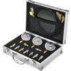 Hydraulic Pressure Test Kit, 250/400/600bar, 3 Gauges 9 Test Couplings 3 Test Hoses, Excavator Hydraulic Test Gauge Set with Portable Carrying Case