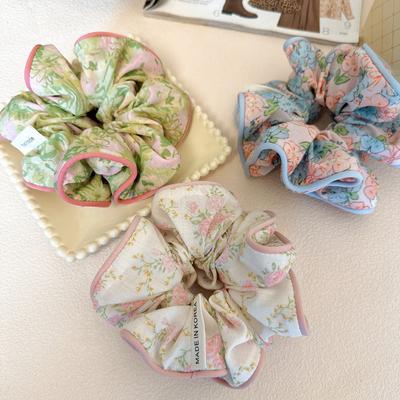 Coleteros florales coreanos para mujer y niña, accesorios de goma elástica para el pelo, aros para el pelo, tocados