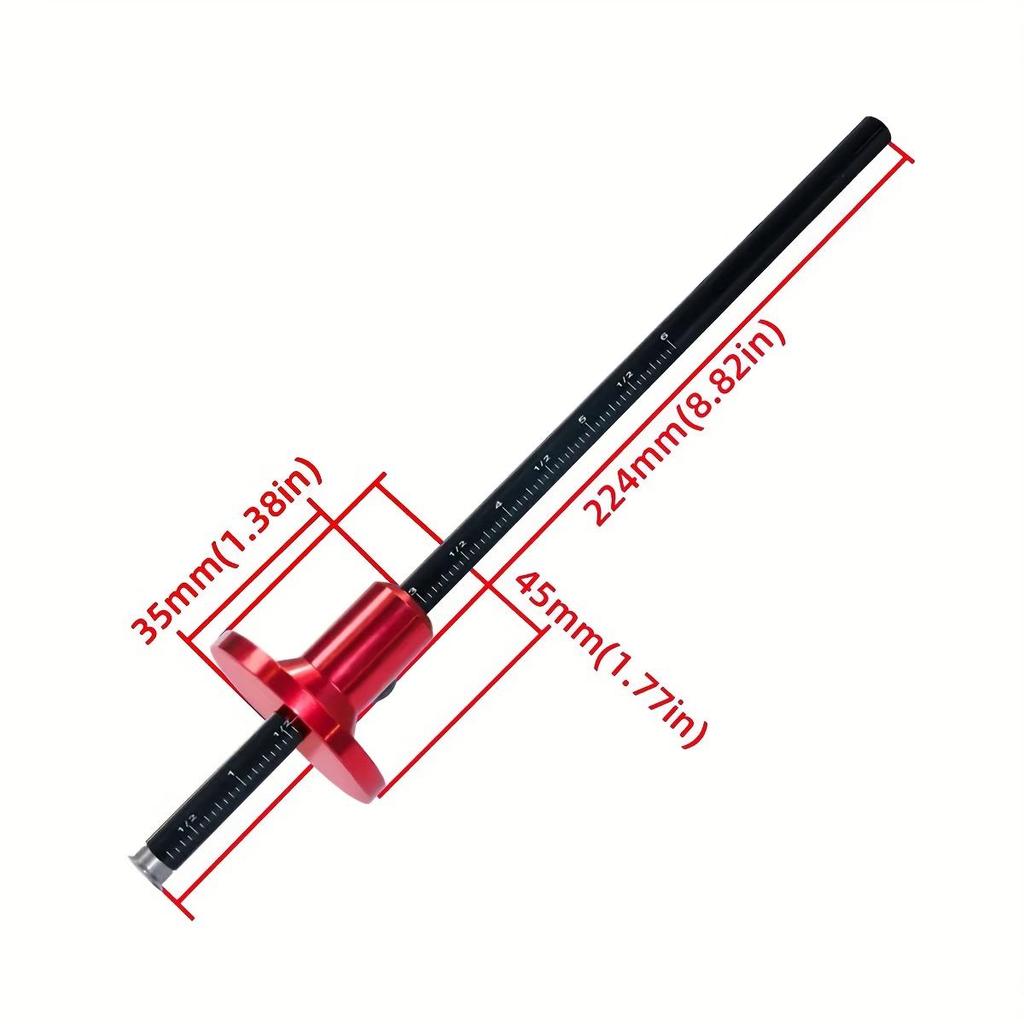 Aluminum Alloy Marking Gauge Metric Inch Woodworking Scriber Blade Type Wood Dowel Layout Marking Tool