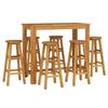 VidaXL Ensemble de Bar de Jardin 7 pcs, Table et Chaises avec Repose-Pieds, Ensemble de Meubles de Terrasse Extérieur, Bois 3154395