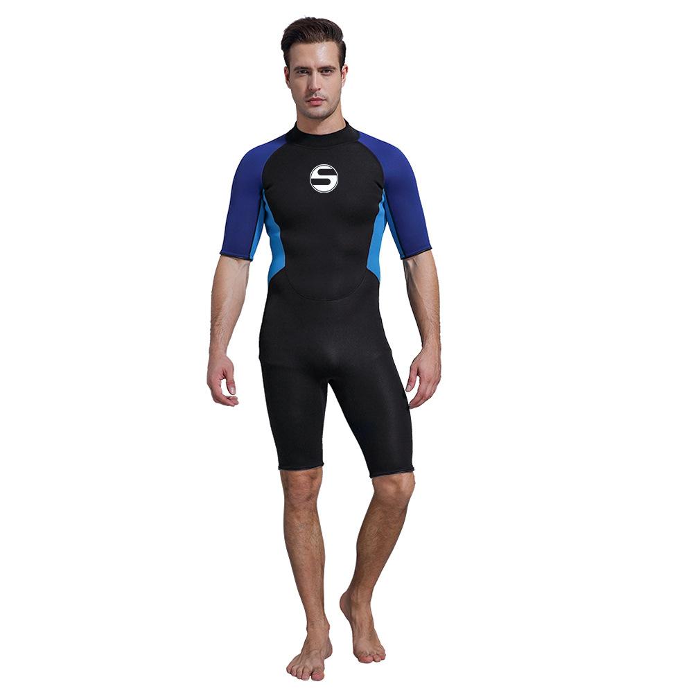 3MM One-piece Couple Short Sleeved Diving Suit Surfing Suit Sun Protection And Warm Snorkeling Suit Men's Diving Suit Anti Cold Suit Women's Suit