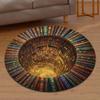 2D Library Spiral Staircase Round Rug Vintage Book Stairwell Illusion Print Fantasy Home Decor Mat Soft Non-Slip Circular Carpet