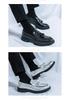 Men's Plus Size Tassel Leather Shoes for Formal Wear, Spring/Autumn Glossy Patent Finish, Perfect for Weddings and Business.