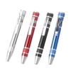 8-in-1 Multi-purpose Aluminum Alloy Screwdriver Pen with Flat & Cross Heads