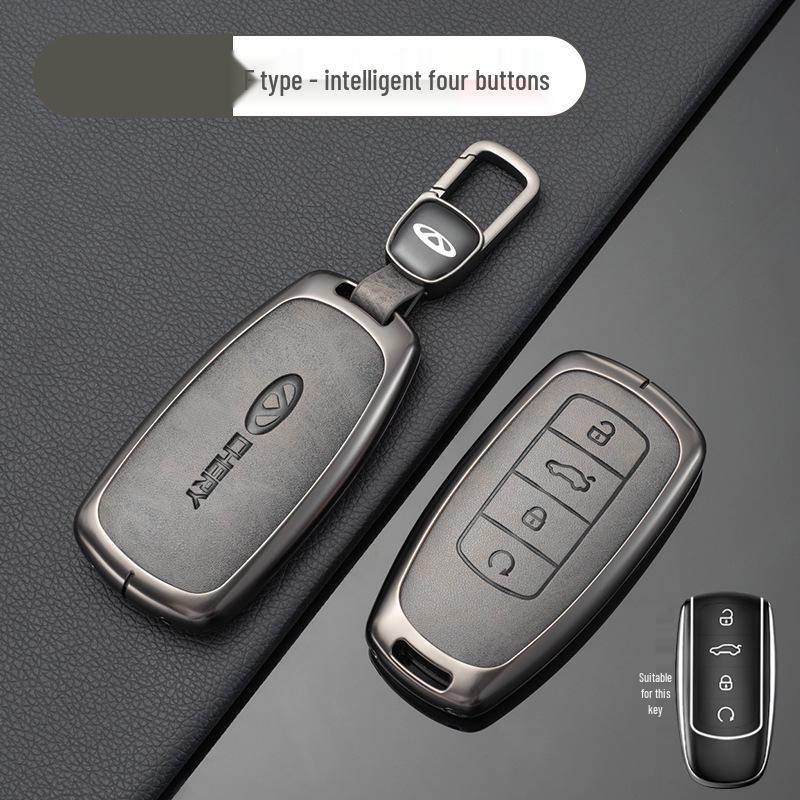 Chery Car Key Cover: Fits Tiggo, EQ1, QQ Ice Cream, Arrizo E - Small, Secure Metal Shell with Hanging Buckle