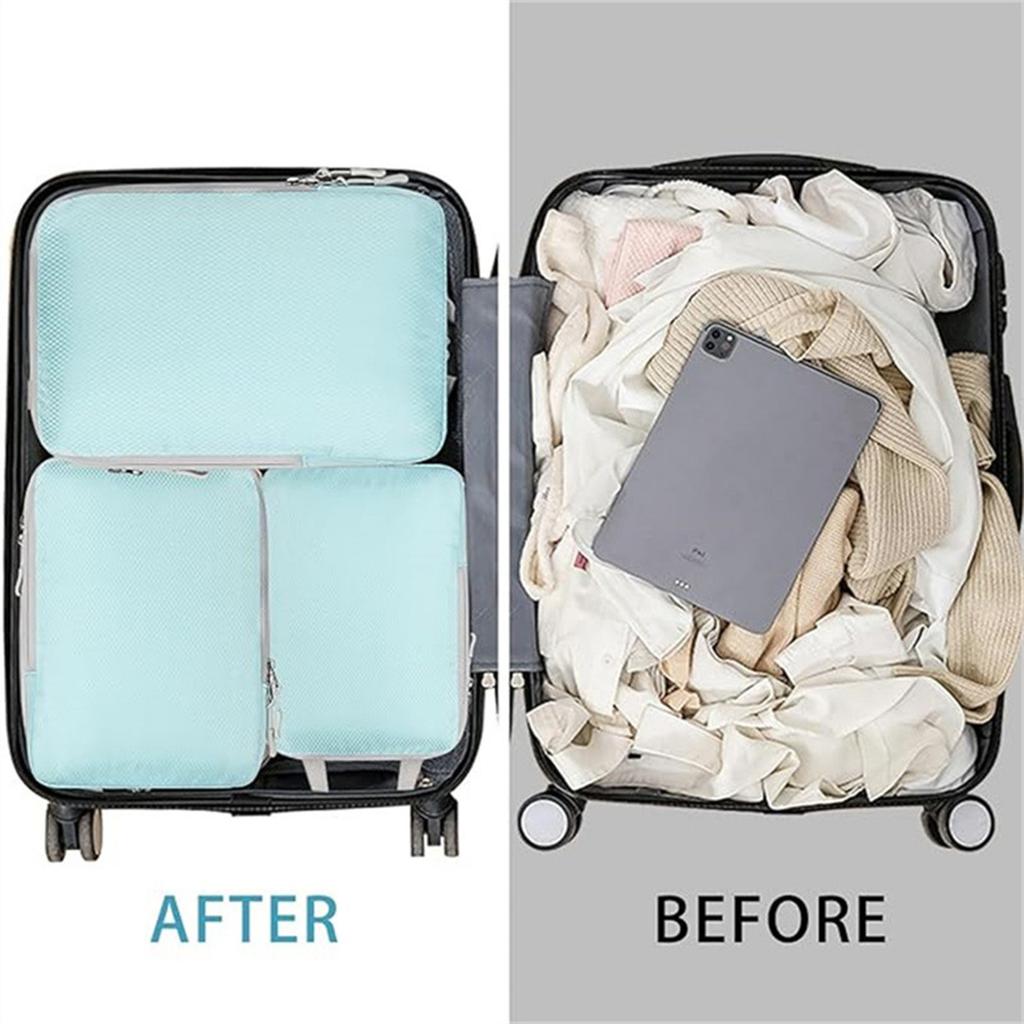 Compression Packing Cubes For Suitcases Travel 4 Set Expandable Travel Bags Organizer For Luggage