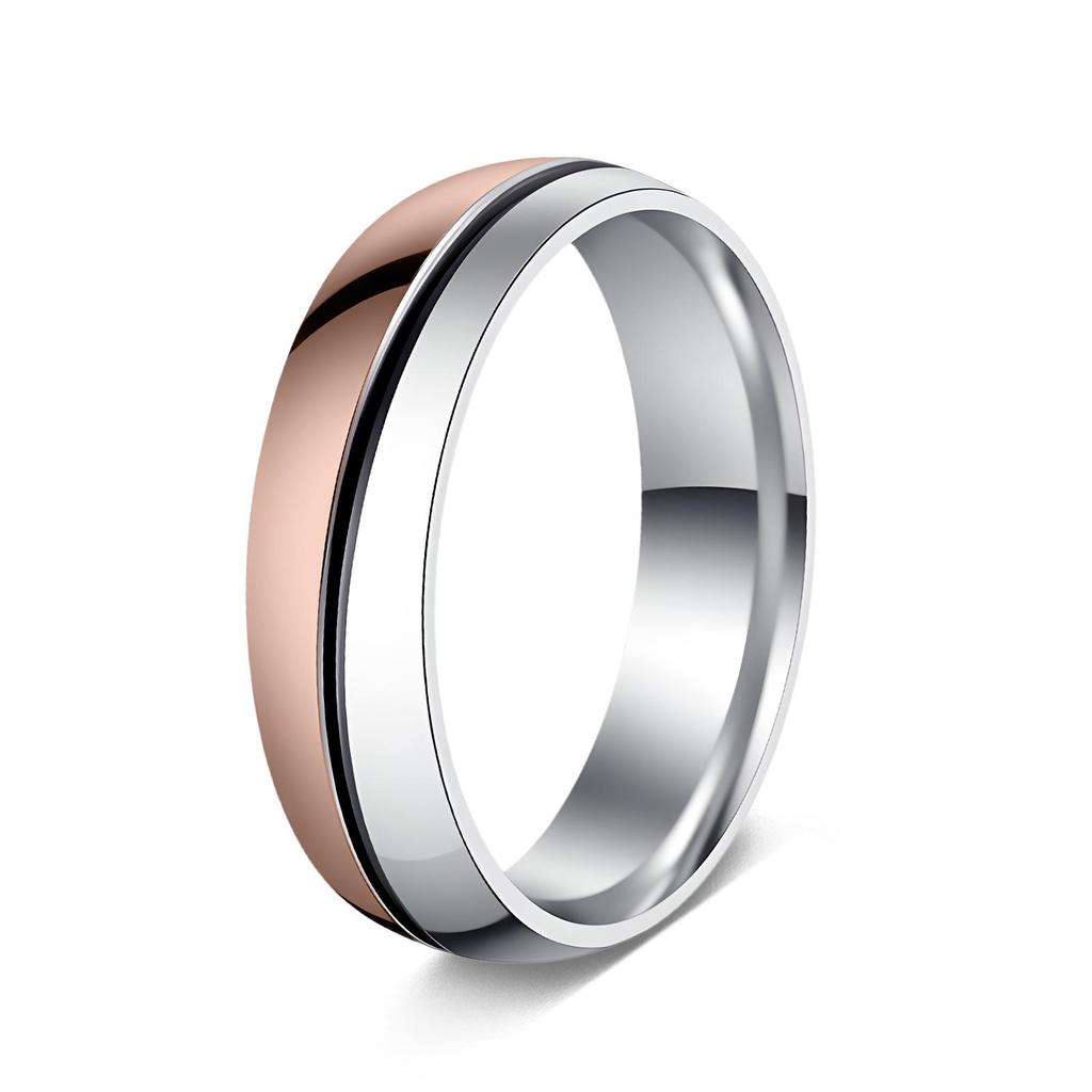 Anillos a juego para pareja japonesa y coreana: Acero Inoxidable con Diamantes Incrustados