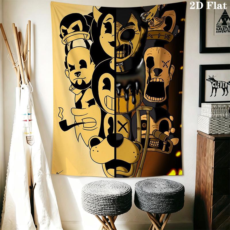 Bendy and the Ink Machine Game Pattern Home Decor Tapestry, Wall Hanging, Decorative RV Wall Cloth.XGT0914570