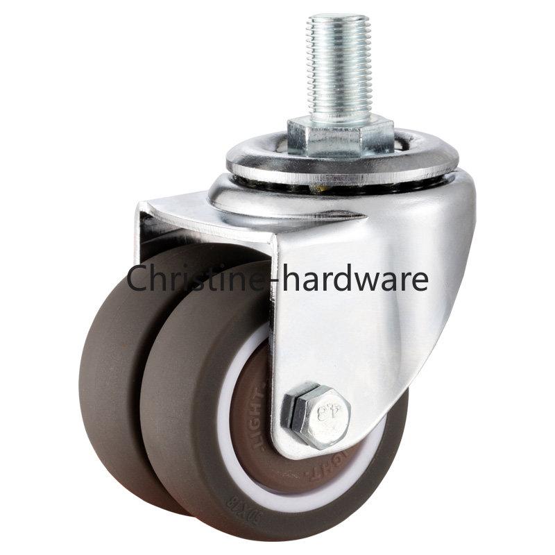 4Pcs/Set 2” Heavy Duty Swivel Stem Rubber Caster Wheels M12 X 25mm Locking Casters Replacement Casters for Furniture