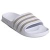 New Adidas Adilette Aqua Slides Cloud White Platinum Metallic EF1730