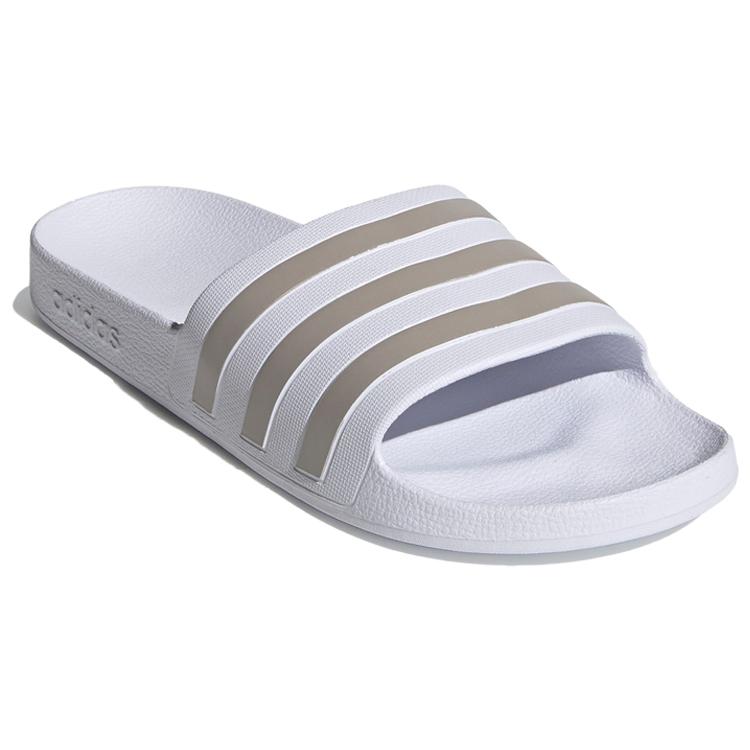 New Adidas Adilette Aqua Slides Cloud White Platinum Metallic EF1730