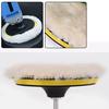 Jeu de 6 tampons de polissage de 4 pouces avec adaptateur pour perceuse M10 pour polissage de voiture, cirage, tampons de polissage Orange Blanc Laine Mousse