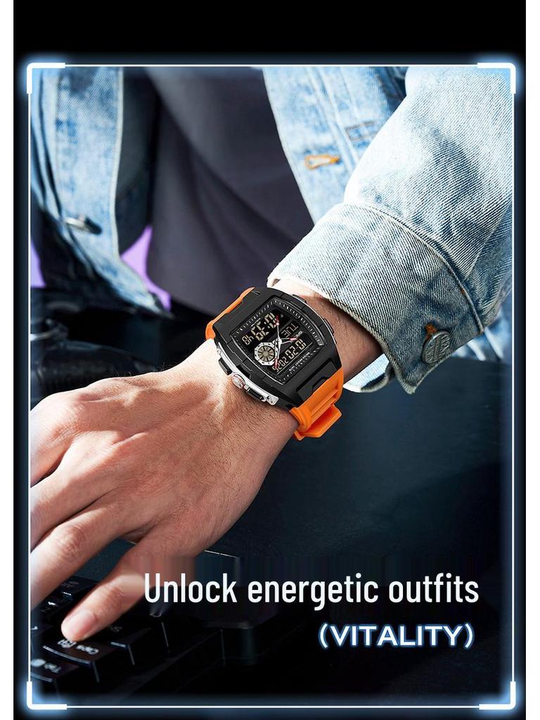 Sanda Trendy Multifunctional Sports Watch with Countdown, Snooze & Luminous Waterproof Features for Students - Model 3397