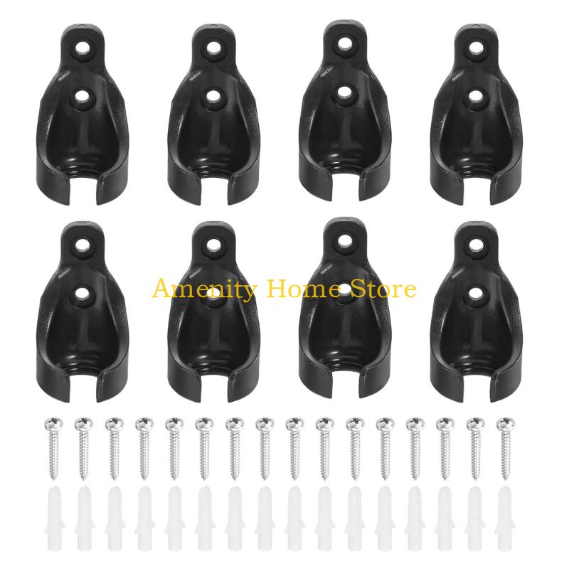 

F26C Set of 8 Adjustable Shade Mounts With Screws Universals Designs for Blinds Easy Installation чёрный