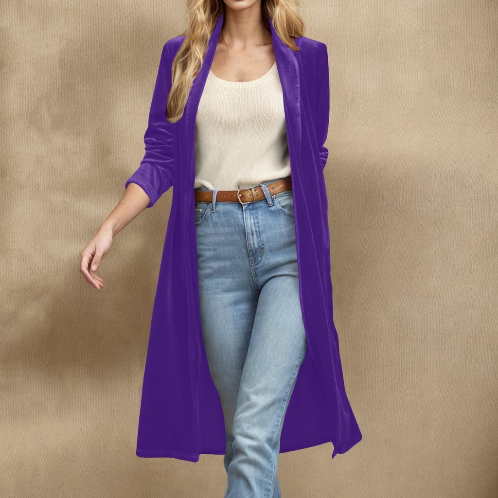 Women's Loose Fashionable All-match Gold Velvet Solid Color Long Sleeve Top Casual Jacket
