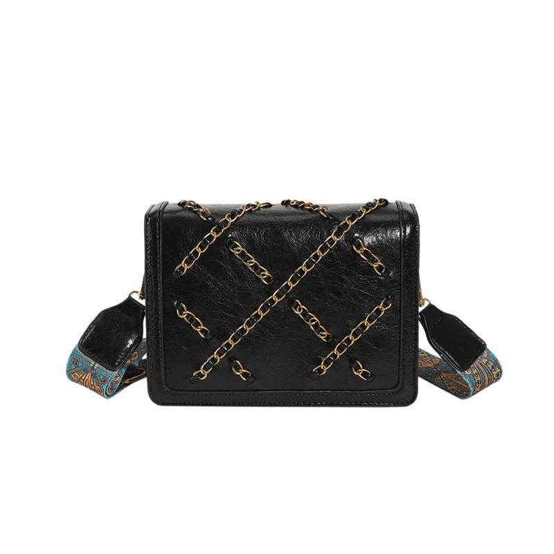 Ielgy Simple Fashionable All-Match Bag Korean Version Popular Diamond Chain Shoulder Messenger Bag