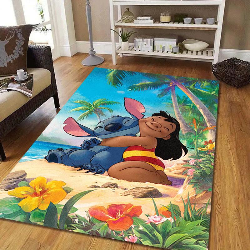 1pc Stitch Pattern Area Rug Soft Flannel Floor Mat for Living Room,Office,Bedroom and Carpet