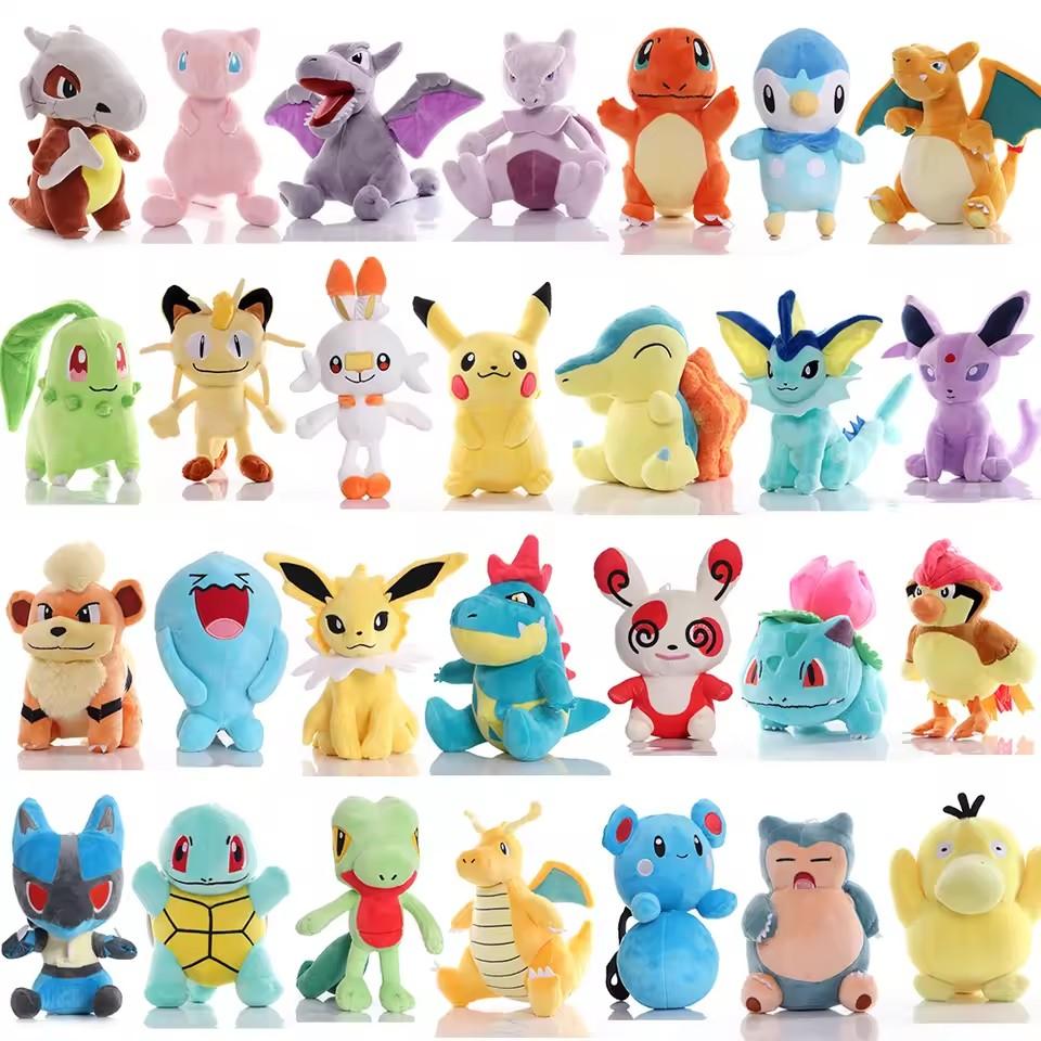 Cute Pikachu Plush Toy Charmander Squirtle Bulbasaur Stuffed Doll Eevee Scorbunny Gengar Snorlax Christmas Gifts