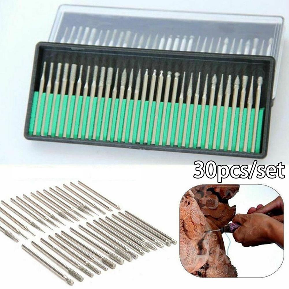 30pcs Emery Burs Set 2 35mm Shank For Electric Grinder And Power Tool Use